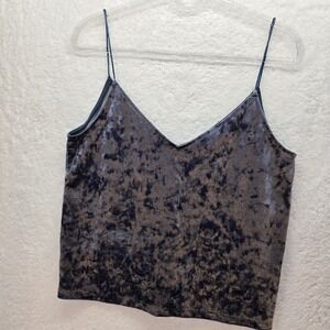 Y2K Vtg Divided Womens Velvet Cami Top Sleeveless Casual Tank Sz‎ S Whimsigoth
